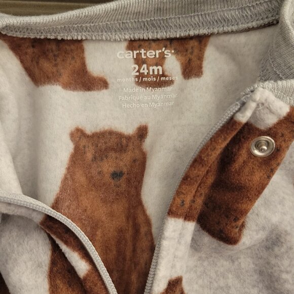 2 pk Carters Onsies Fleece Pajama - Picture 3 of 6